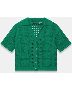 Mint Velvet Crochet Shell Shirt - Green