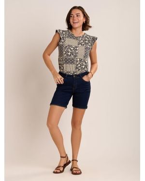 Brakeburn Slim Fit Denim Shorts - Blue