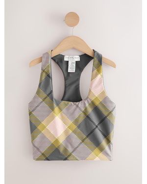 Never Fully Dressed Check Square Neck Reversible Vest Top - Gray