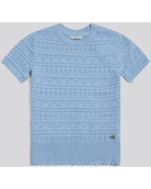 uspoloassn U. S. Polo Assn. Pointelle Knit T-Shirt - Blue