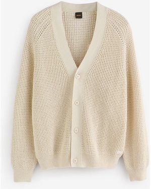 BOSS Andemo Relaxed Fit Cardigan - White