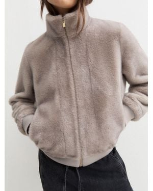 Marella Patio Faux Fur Jacket - Gray