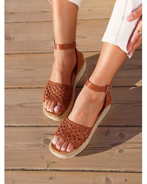Linzi Sundown Espadrille Flatform Sandals - Brown