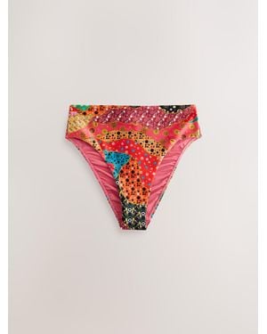 Never Fully Dressed Mosaic High Waist Bikini Briefs - Red