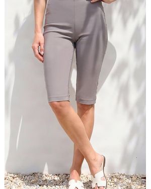 Roman Knee Length Stretch Shorts - Gray