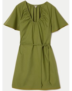 Jigsaw Cotton Lyocell Mini Dress - Green