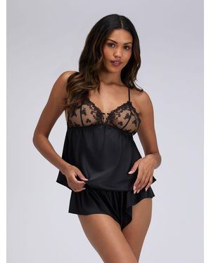 Boux Avenue Vixen Satin Cami Pajama Set - Black