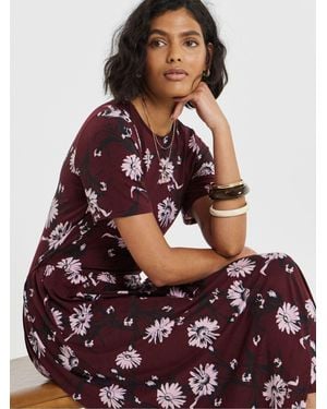 Simply Be Supersoft Asymmetric Seam Midi Dress - Purple