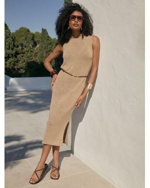 Threadbare Knitted Yarn Midi Dress - Brown