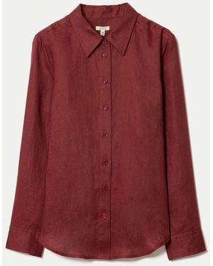 Jigsaw Classic Linen Shirt - Red