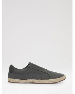 Threadbare Cotton Canvas Slip On Espadrilles - Gray