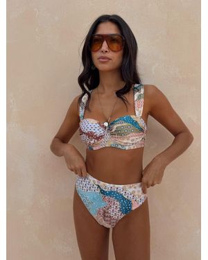Never Fully Dressed Morocco High Shine Padded Underwired Bikini Top - Brown