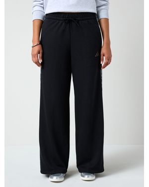 adidas Animal Print 3-Stripesopen Hem Joggers - Black