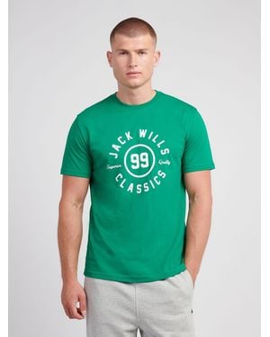Jack Wills Ringer Graphic T-Shirt - Green