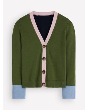 Boden Lucy Relaxed Cotton Cardigan - Green