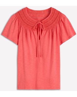 Boden Edi Trim Detail T-Shirt - Pink