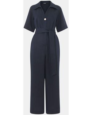 Whistles Button Front Jumpsuit - Blue