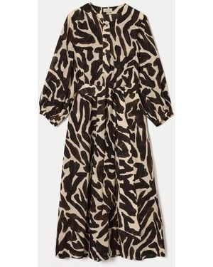 Jigsaw Zebra Midi Shirt Dress - Weiß