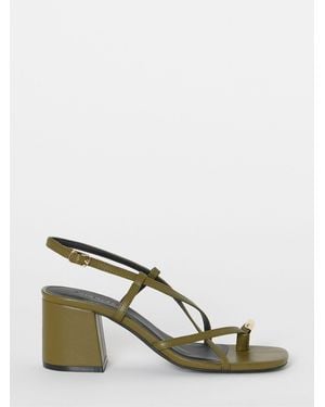 Simply Be Extra Wide Fit Detail Toe Loop Heeled Sandals - Green