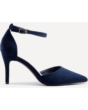 Linzi Wide Fit Lavora Closed Back Stiletto Court Shoes - Blue