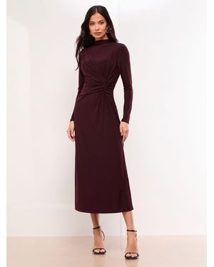Lipsy Jersey Bodycon Knot Side Midi Dress - Purple