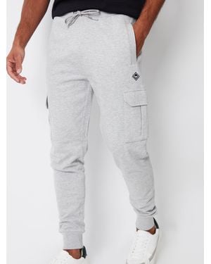 Threadbare Cargo Style Sweatpants - White