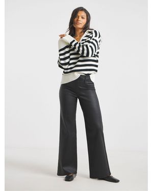 Simply Be Coated Wide Leg Jeggings - White