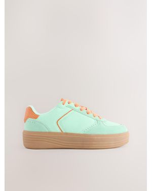 Next Chunky Platform Lace Up Sneakers - Green