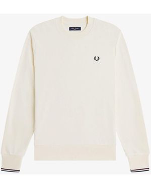 Fred Perry Crew Neck Sweatshirt - White