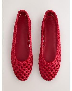 Next Forever Comfort Satin Weave Ballet Flats - Rot