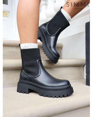 SIMMI Jirra Ankle Sock Boots - Blue