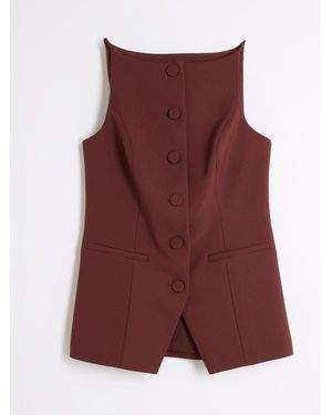 River Island Square Neck Strappy Waistcoat - Purple