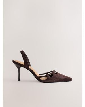 Next Forever Comfort Cut Out Sling Back Heels - Natural