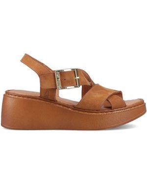Hush Puppies Tan Bretta Nubuck Wedge Sandal - Brown
