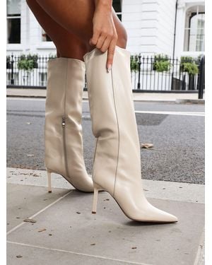 SIMMI Miguel Knee High Heeled Boots - Gray