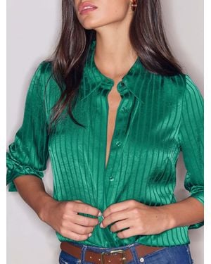 Lipsy Satin Stripe Shirt - Green