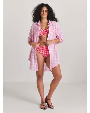 Simply Be Beach Placement Graphic Shirt - Pink
