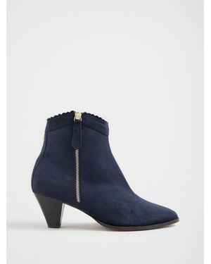Love & Roses Mid Cone Heel Ankle Boots - Blue