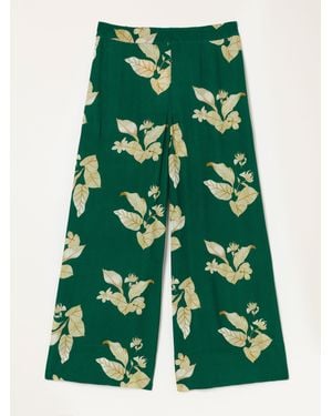 FatFace Fatface Eliza Wide Leg Cropped Trouser - Green