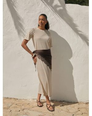 Threadbare Stripe Jersey Maxi T-Shirt Dress - Natur