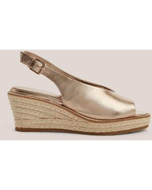 Hobbs Pewter Kali Leather Espadrilles - Natural