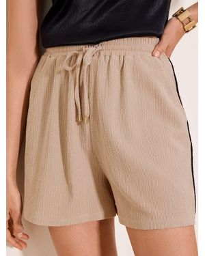 Lipsy Crinkle Textured Shorts - Brown