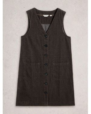 White Stuff Rose Cord Pinny Dress - Black