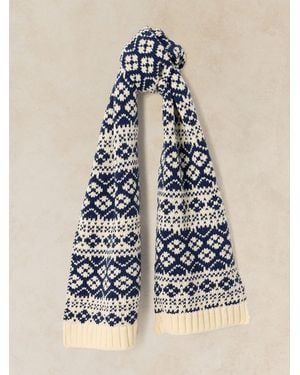 White Stuff Fairisle Knit Scarf - Blue