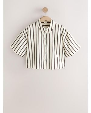 Next Relaxed Button Down Shirt With Linen - Natural