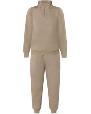 M Com Petite Sweat Top & Cuffed Leg Sweatpants Set - Natural