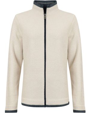 Weird Fish Ariana Full Zip Grid Fleece - White