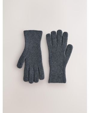 Next Charcoal Ribbed Gloves - Blue