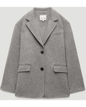 Hush Light Pure Wool Double Faced Blazer - Gray