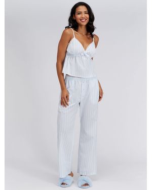 Boux Avenue Stripe Cotton Pajamas Set - White